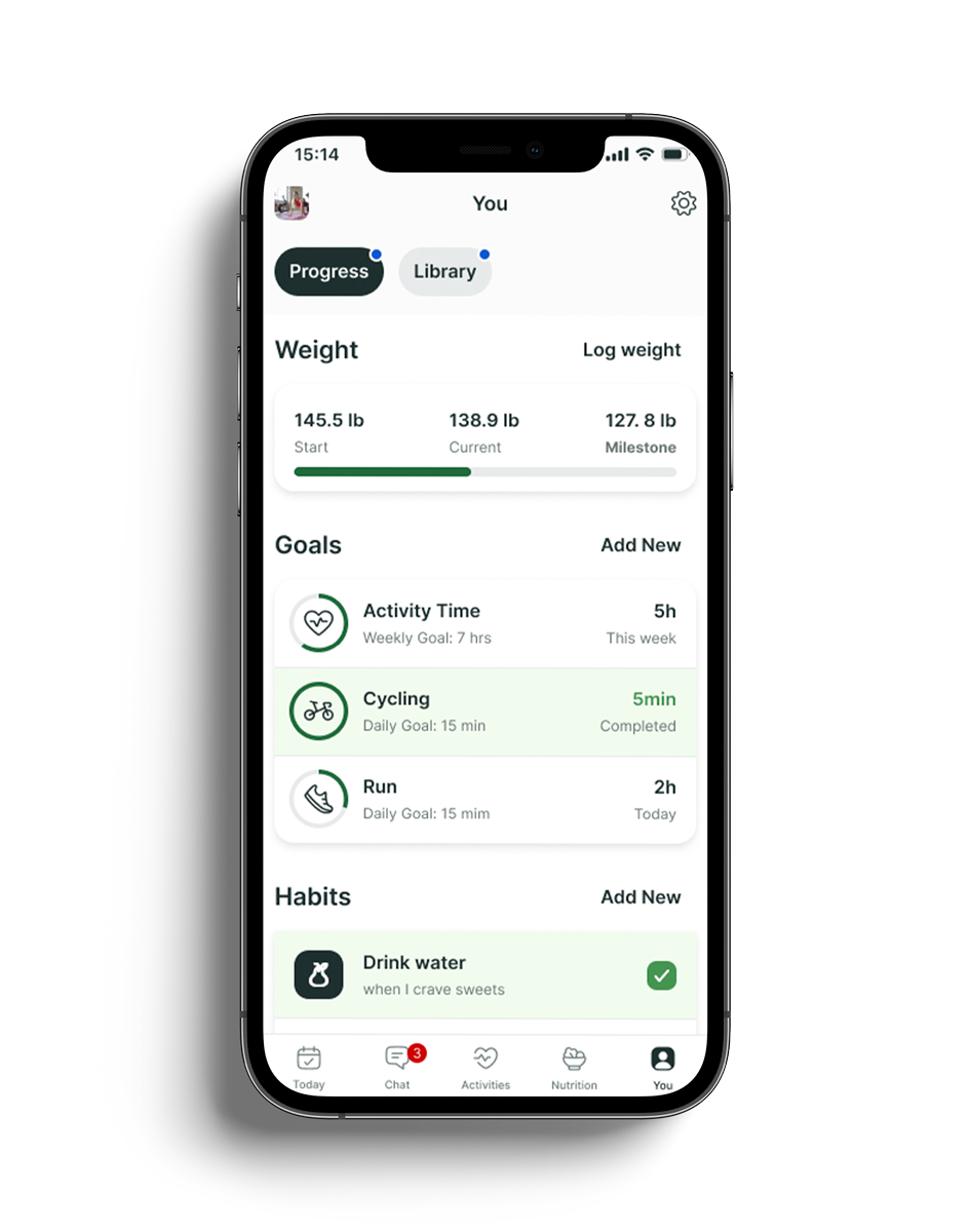 A mockup of the coaching app showcasing the different features.